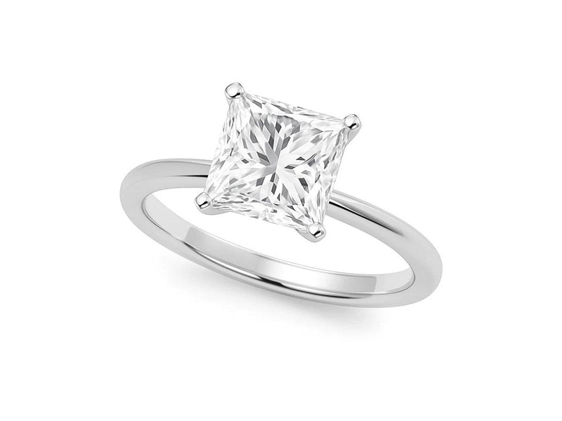 3 Carat Princess Lab Grown IGI G/VS1 Diamond Solitaire Ring in 14K White Gold