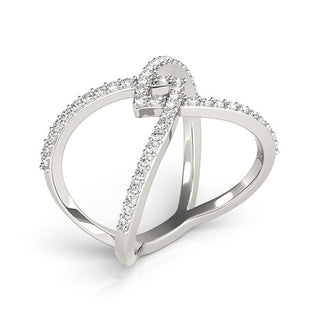 Interlaced Style Diamond Studded Ring in 14k White Gold (1/2 cttw)