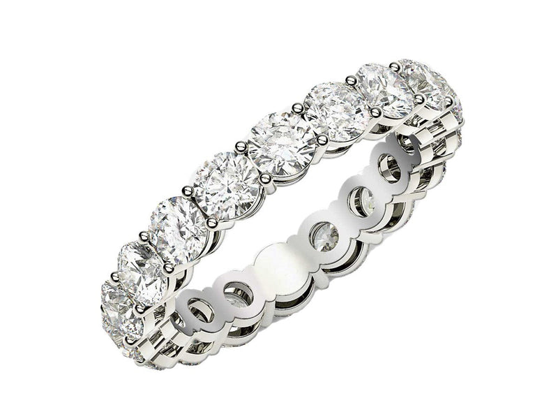 Round Cut Lab Grown Diamond Eternity Ring in 14k White Gold (2 cttw FG/VS2)