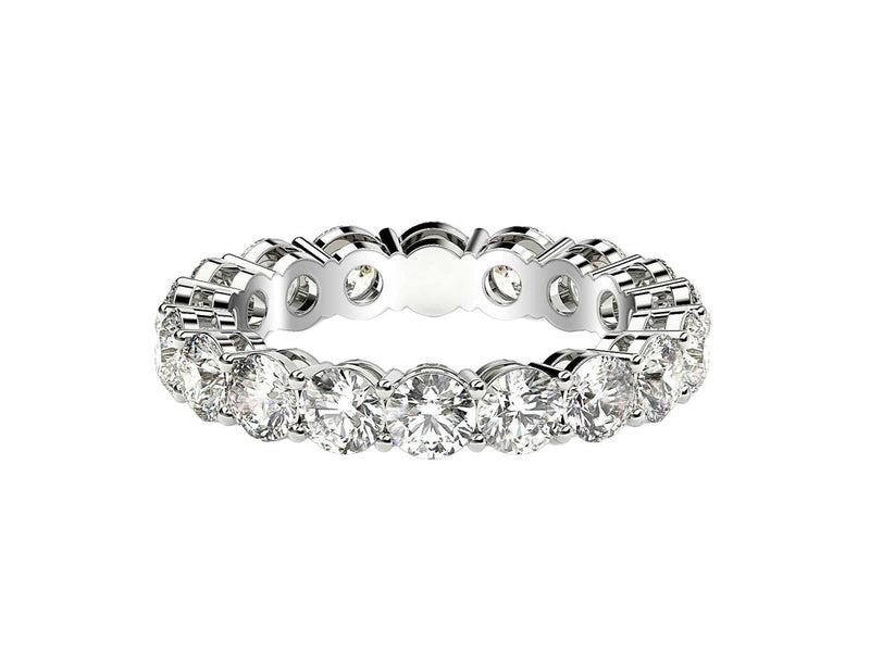 Round Cut Lab Grown Diamond Eternity Ring in 14k White Gold (2 cttw FG/VS2)