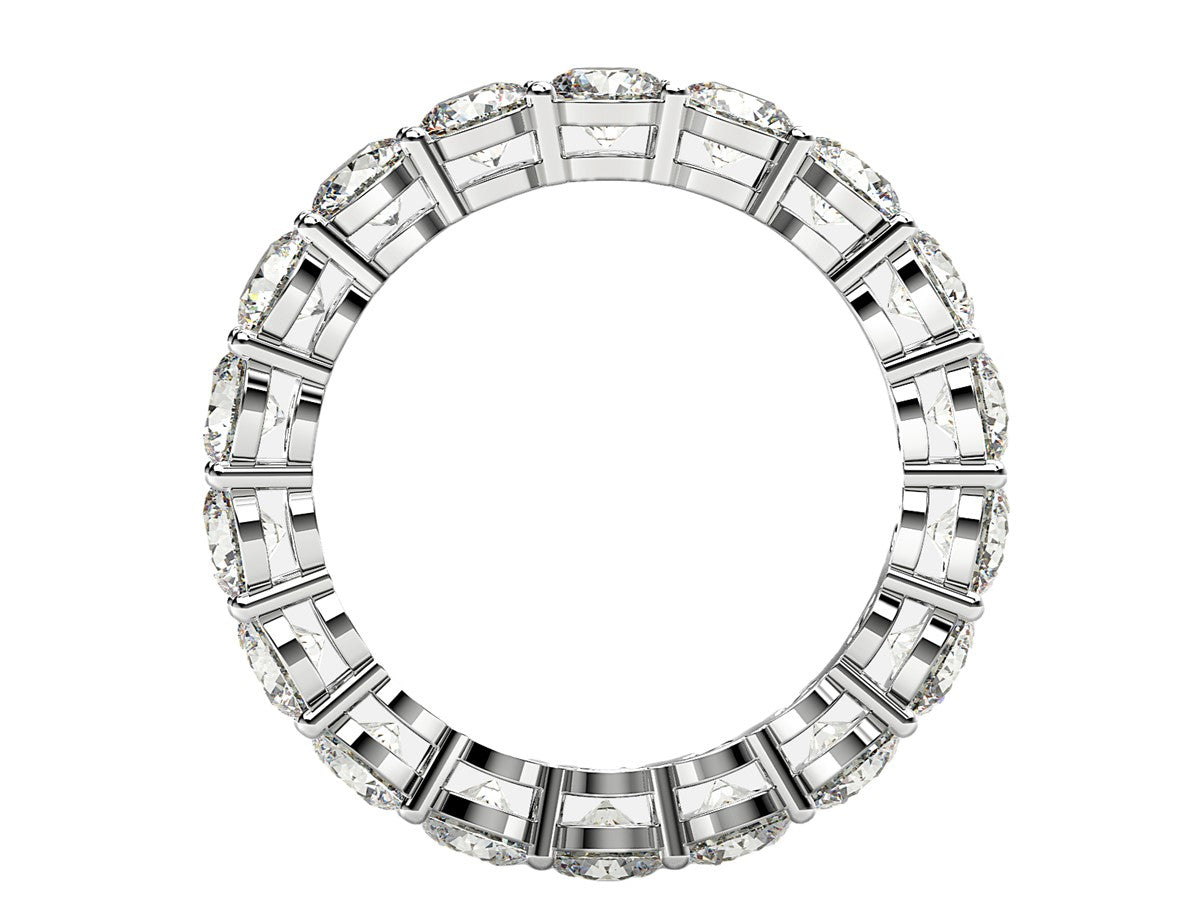 Round Cut Lab Grown Diamond Eternity Ring in 14k White Gold (2 cttw FG/VS2)