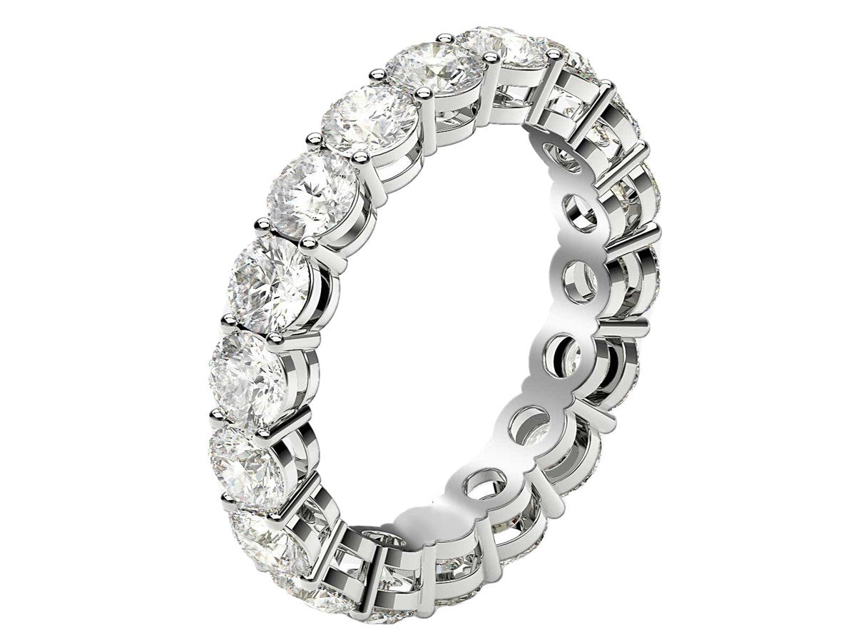 Round Cut Lab Grown Diamond Eternity Ring in 14k White Gold (2 cttw FG/VS2)