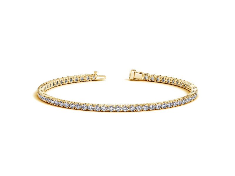 Lab Grown Round Diamond Tennis Bracelet in 14k Yellow Gold (3 cctw F/G  VS2/SI1)
