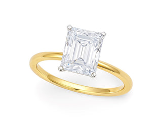 2 Carat Radiant Lab Grown IGI G/VS1 Diamond Solitaire Ring in 14K Yellow Gold