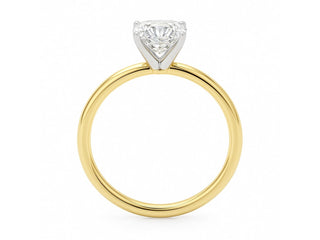 2 Carat Cushion Lab Grown IGI G/VS1 Diamond Solitaire Ring in 14K Yellow Gold