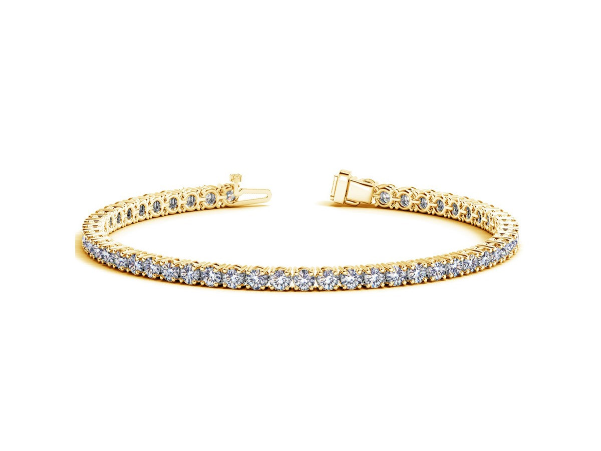 Lab Grown Round Diamond Tennis Bracelet in 14k Yellow Gold (7 cctw F/G  VS2/SI1)