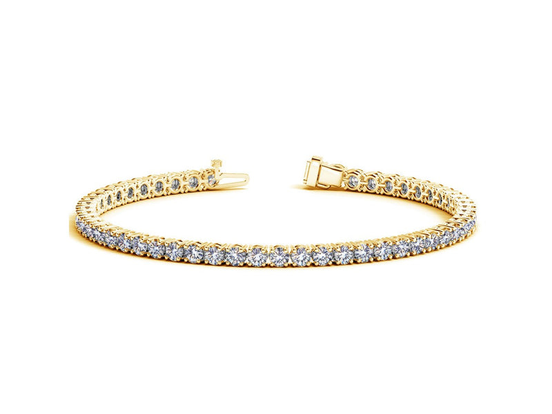 Lab Grown Round Diamond Tennis Bracelet in 14k Yellow Gold (7 cctw F/G  VS2/SI1)