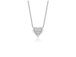 Diamond Heart Design Pendant in 14k White Gold