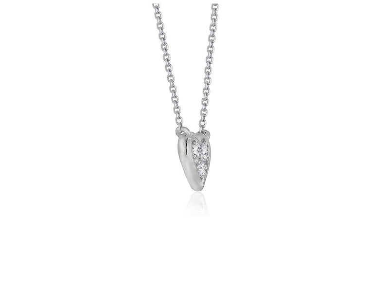 Diamond Heart Design Pendant in 14k White Gold