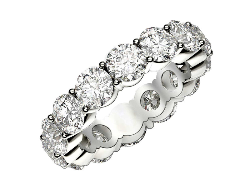 Round Cut Lab Grown Diamond Eternity Ring in 14k White Gold (6 cttw FG/VS2)
