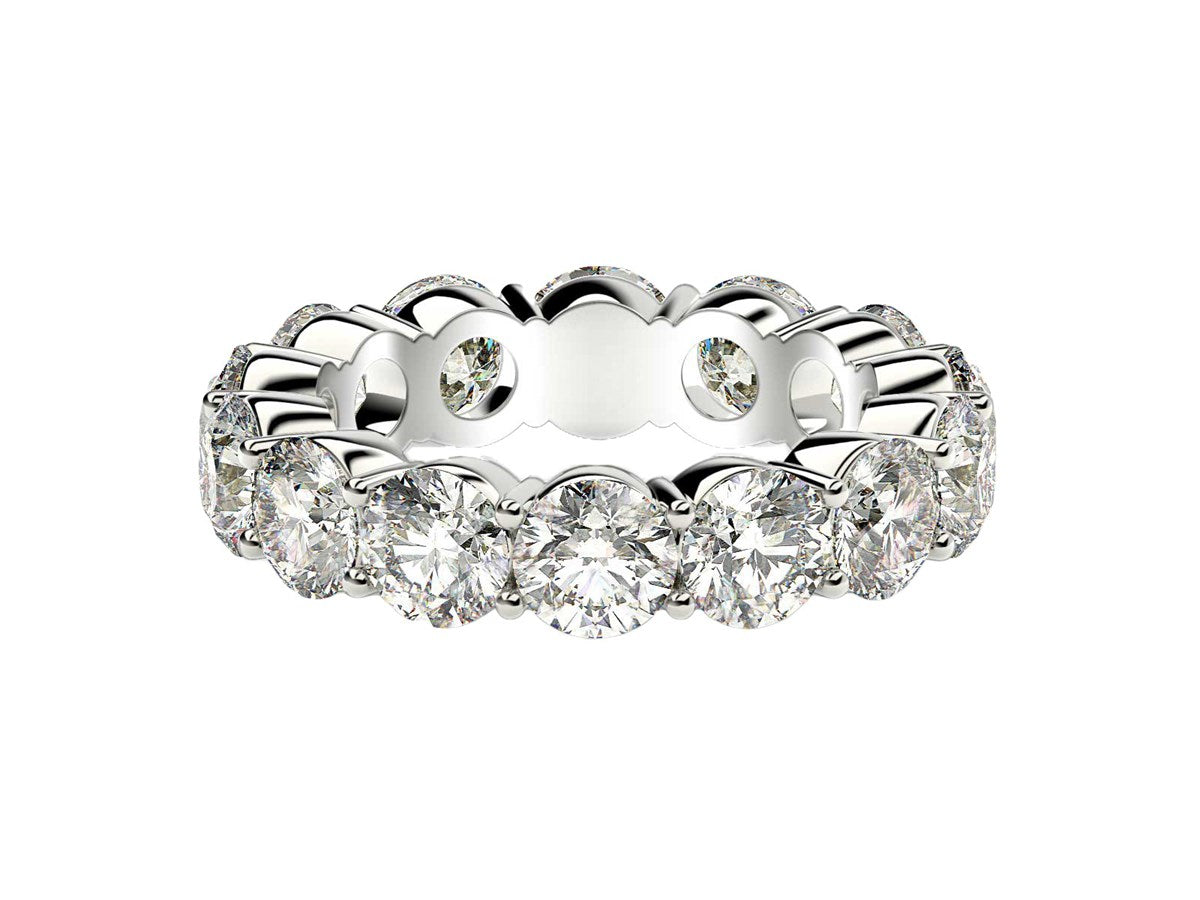 Round Cut Lab Grown Diamond Eternity Ring in 14k White Gold (6 cttw FG/VS2)