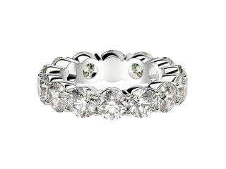 Round Cut Lab Grown Diamond Eternity Ring in 14k White Gold (6 cttw FG/VS2)
