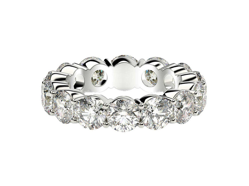Round Cut Lab Grown Diamond Eternity Ring in 14k White Gold (6 cttw FG/VS2)