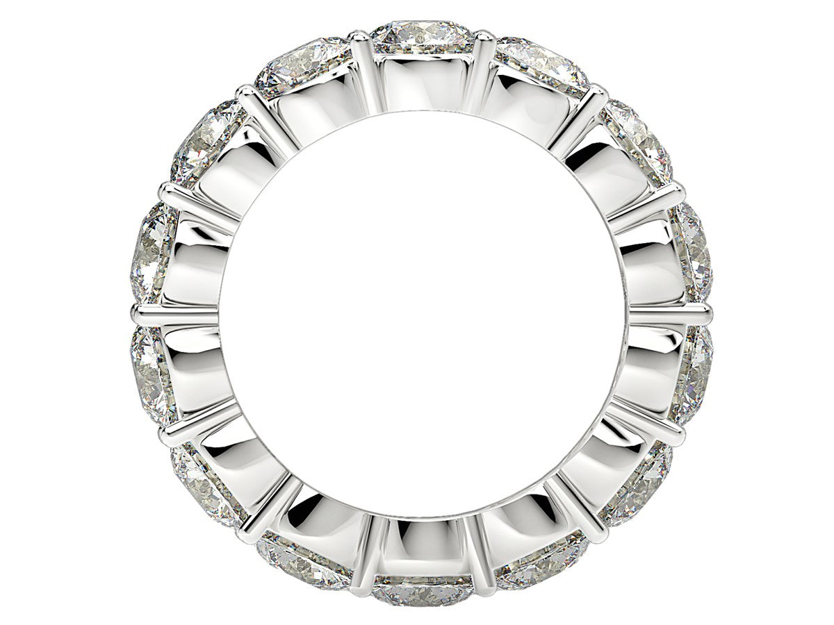 Round Cut Lab Grown Diamond Eternity Ring in 14k White Gold (6 cttw FG/VS2)