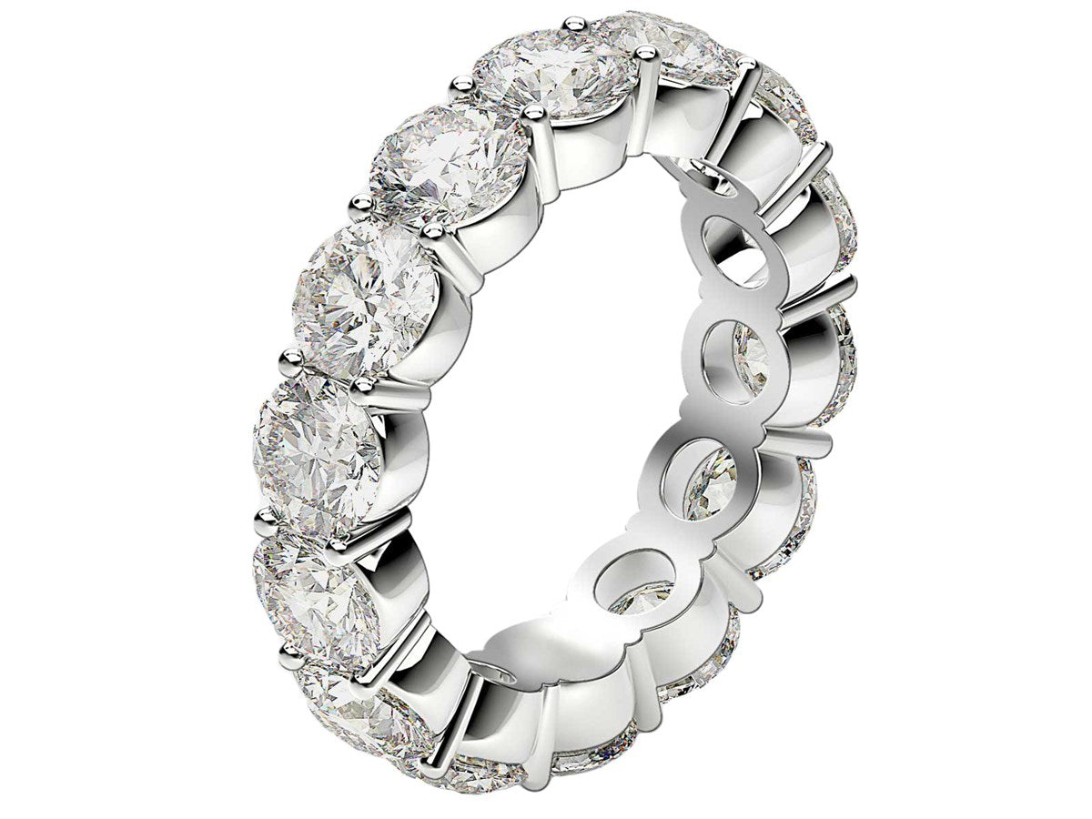 Round Cut Lab Grown Diamond Eternity Ring in 14k White Gold (6 cttw FG/VS2)