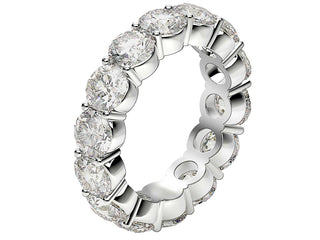 Round Cut Lab Grown Diamond Eternity Ring in 14k White Gold (6 cttw FG/VS2)