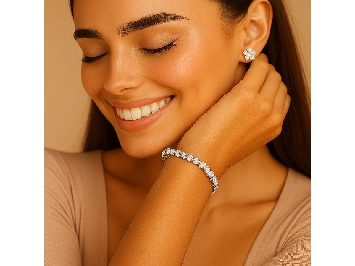 Lab Grown Round Diamond Tennis Bracelet in 14k White Gold (5 cctw  F/G  VS2/SI1)