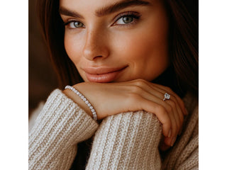 Lab Grown Round Diamond Tennis Bracelet in 14k White Gold (5 cctw  F/G  VS2/SI1)