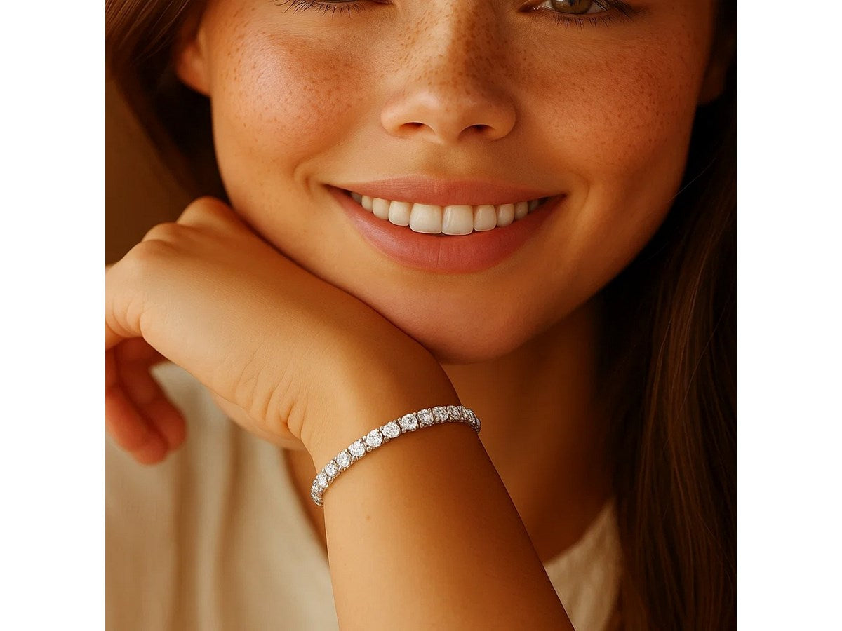 Lab Grown Round Diamond Tennis Bracelet in 14k White Gold (5 cctw  F/G  VS2/SI1)