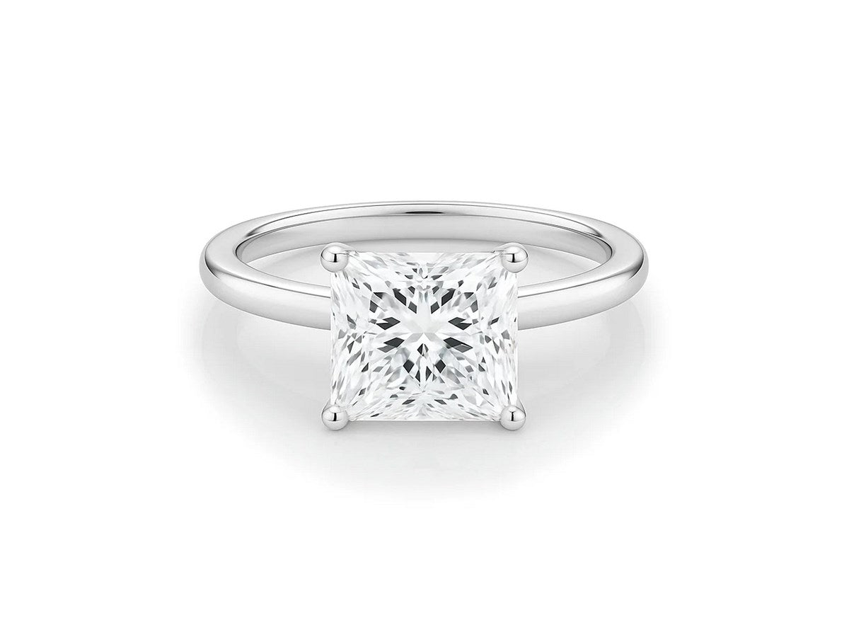 2 Carat Princess Lab Grown IGI G/VS1 Diamond Solitaire Ring in 14K White Gold