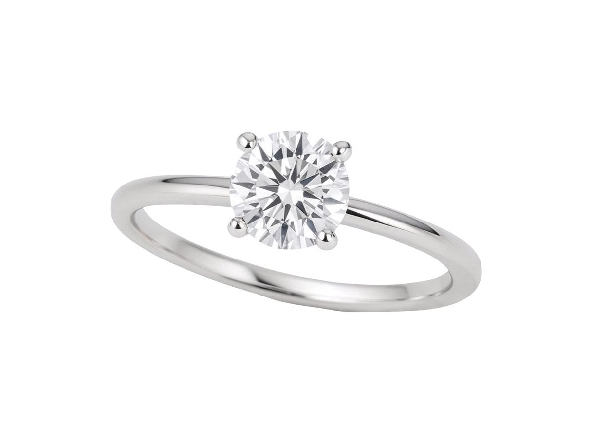 3/4 Carat Round Lab Grown IGI G/VS1 Diamond Solitaire Ring in 14K White Gold