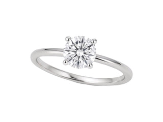 3/4 Carat Round Lab Grown IGI G/VS1 Diamond Solitaire Ring in 14K White Gold