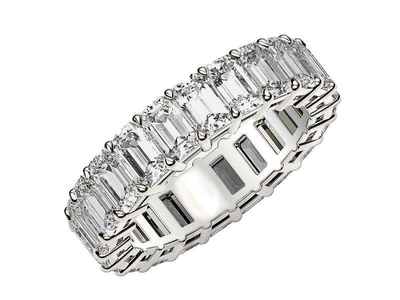 Emerald Cut Lab Grown Diamond Eternity Ring in 14k White Gold (6 cttw FG/VS2)