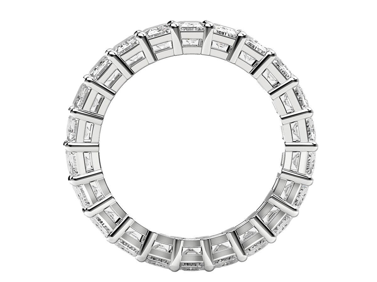 Emerald Cut Lab Grown Diamond Eternity Ring in 14k White Gold (6 cttw FG/VS2)