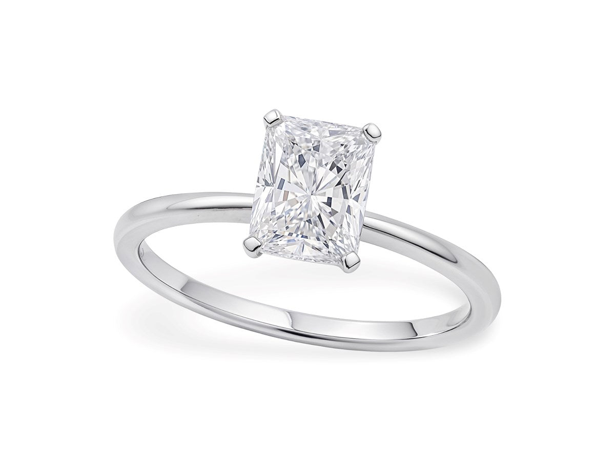 1 1/2 Carat Radiant Lab Grown IGI G/VS1 Diamond Solitaire Ring in 10K White Gold