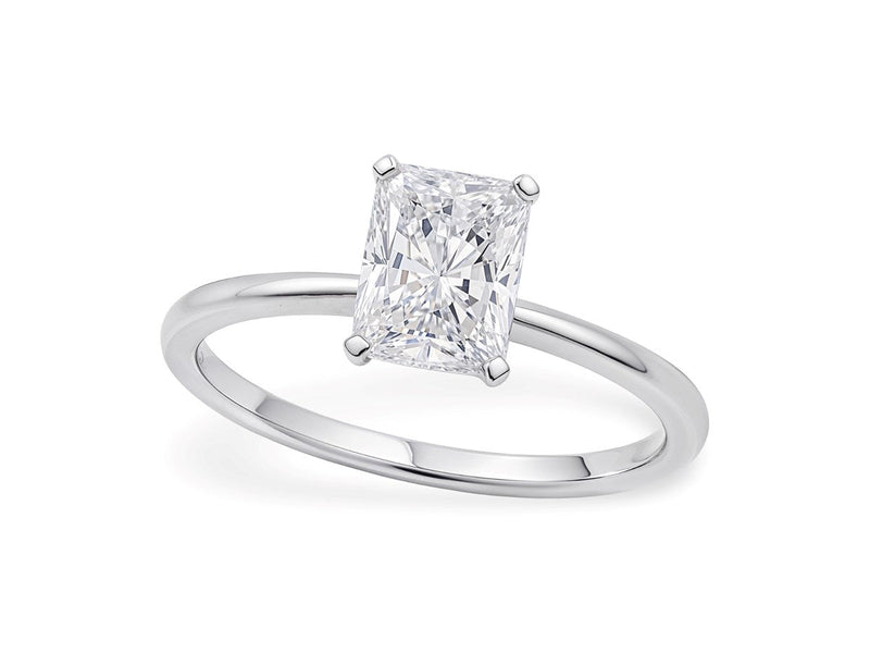 1 1/2 Carat Radiant Lab Grown IGI G/VS1 Diamond Solitaire Ring in 10K White Gold