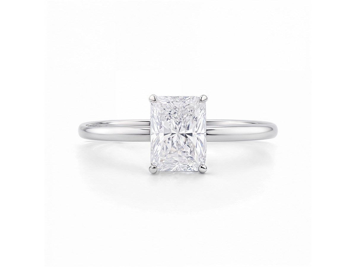 1 1/2 Carat Radiant Lab Grown IGI G/VS1 Diamond Solitaire Ring in 10K White Gold
