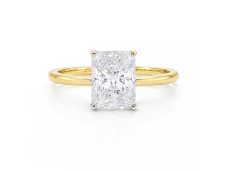 3 Carat Radiant Lab Grown IGI G/VS1 Diamond Solitaire Ring in 14K Yellow Gold