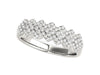 Diamond Studded Wide Multi-Diagonal Pattern Ring in 14k White Gold (5/8 cttw)
