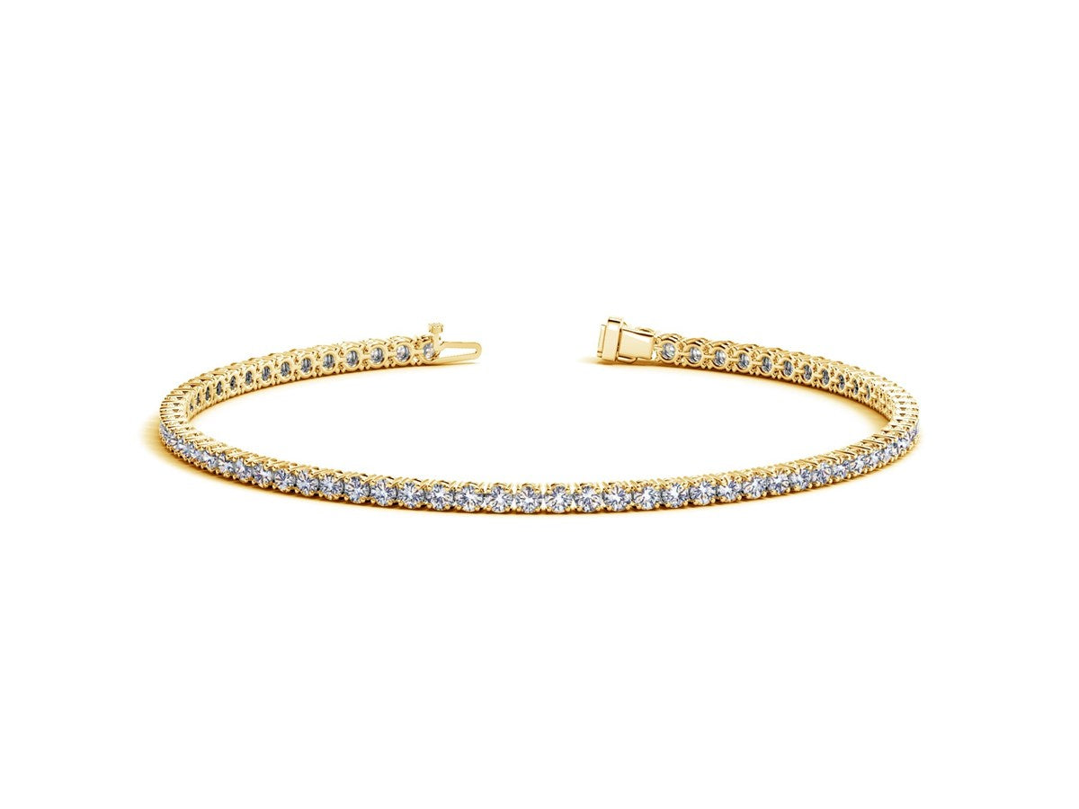 Lab Grown Round Diamond Tennis Bracelet in 14k Yellow Gold (2 cctw F/G  VS2/SI1)