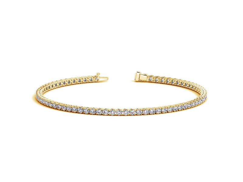 Lab Grown Round Diamond Tennis Bracelet in 14k Yellow Gold (2 cctw F/G  VS2/SI1)