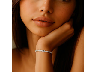 Lab Grown Round Diamond Tennis Bracelet in 14k White Gold (4 cctw F/G  VS2/SI1)