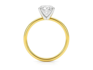 3 Carat Emerald Lab Grown IGI G/VS1 Diamond Solitaire Ring in 14K Yellow Gold