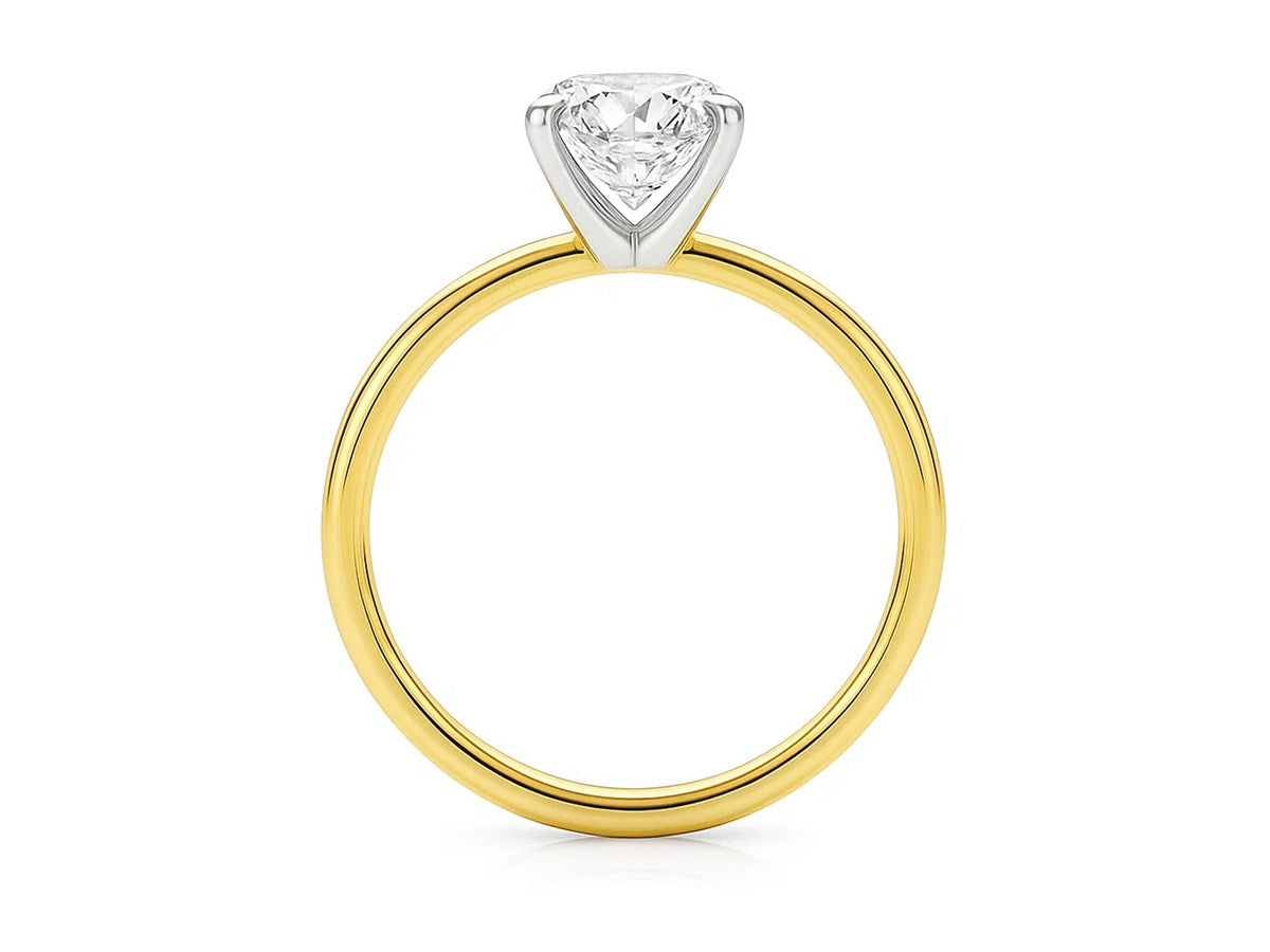 3 Carat Emerald Lab Grown IGI G/VS1 Diamond Solitaire Ring in 14K Yellow Gold