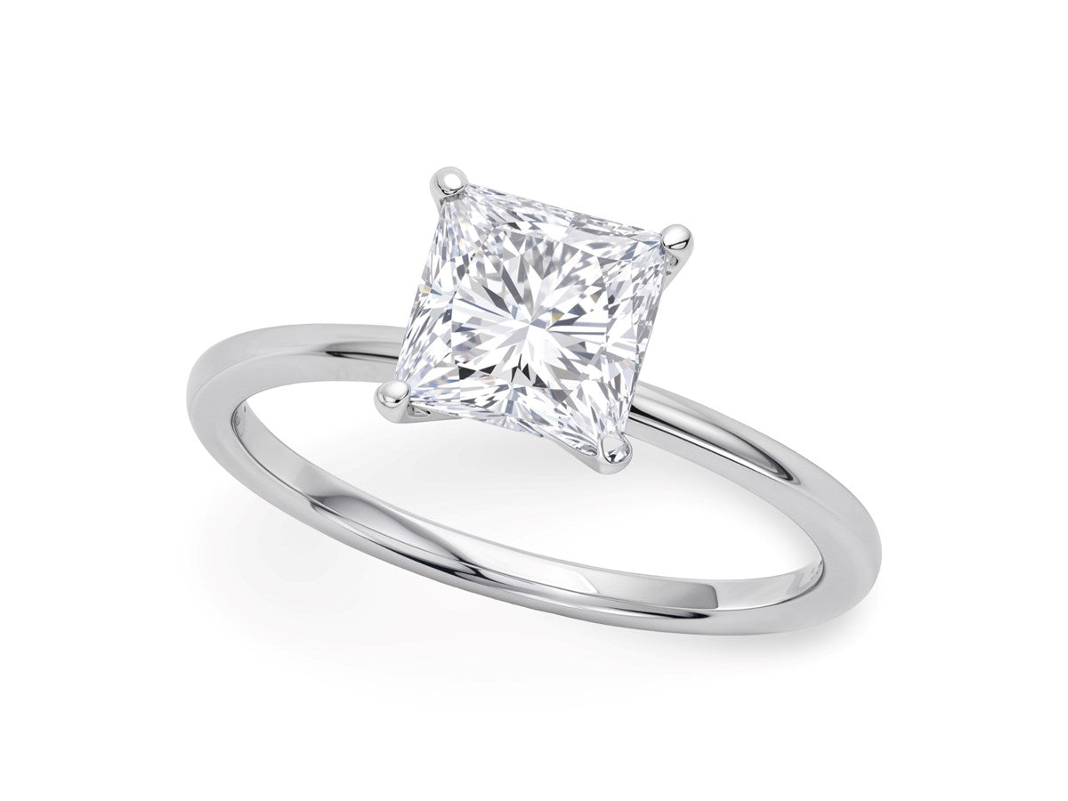 1.50Ct Princess Lab Grown IGI G/VS1 Diamond Ring in 14K White Gold