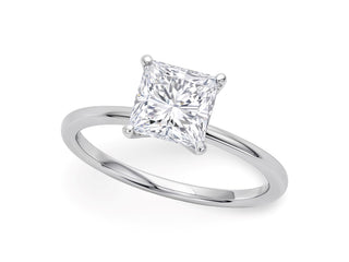 1.50Ct Princess Lab Grown IGI G/VS1 Diamond Ring in 14K White Gold