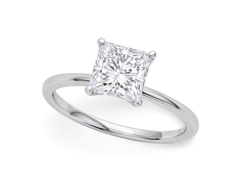 1.50Ct Princess Lab Grown IGI G/VS1 Diamond Ring in 14K White Gold