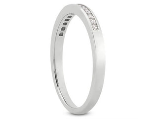 Princess Channel Diamond Wedding Ring Band in 14k White Gold