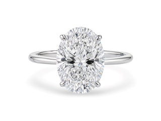 5 Carat Oval Lab Grown IGI G/VS1 Diamond Solitaire Ring in 14K White Gold