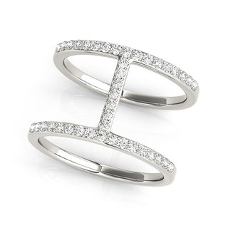 Thin Dual Band Diamond Ring in 14k White Gold (3/8 cttw)