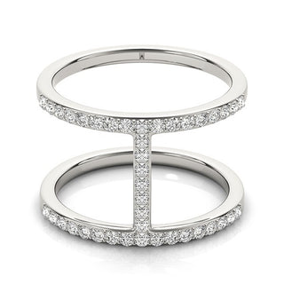 Thin Dual Band Diamond Ring in 14k White Gold (3/8 cttw)