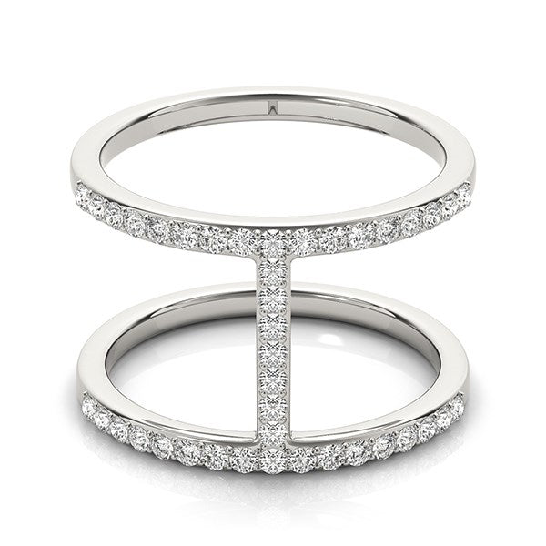 Thin Dual Band Diamond Ring in 14k White Gold (3/8 cttw)