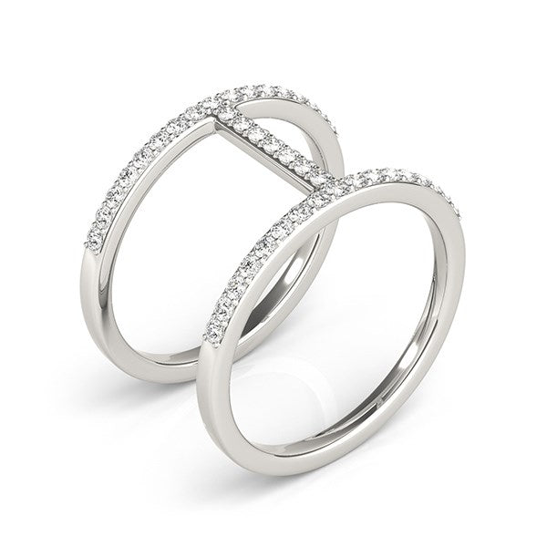 Thin Dual Band Diamond Ring in 14k White Gold (3/8 cttw)