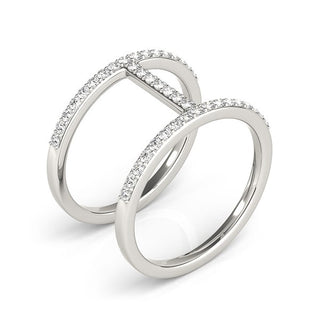 Thin Dual Band Diamond Ring in 14k White Gold (3/8 cttw)